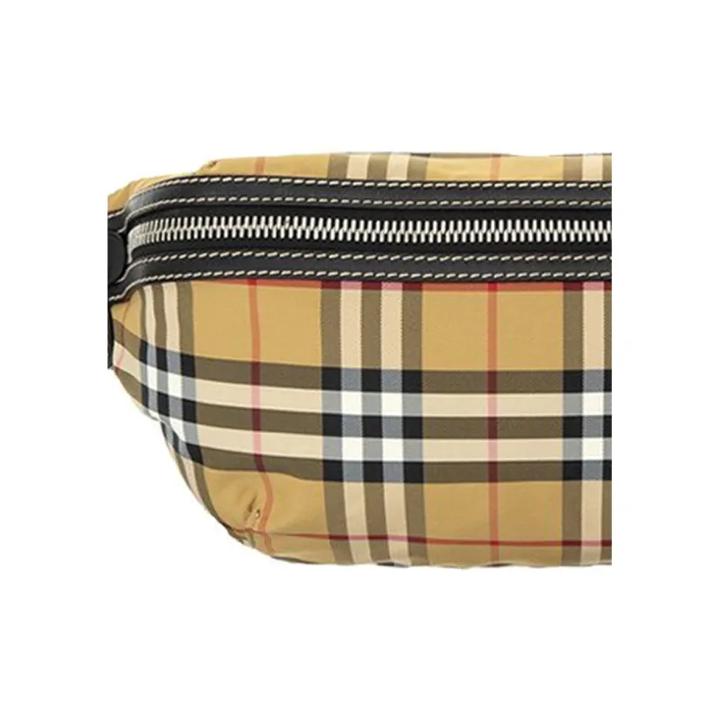 Burberry Vintage Calfskin One Shoulder Crossbody Bag, Sling Bag, Fanny Pack Medium Size Men's Archive Beige-4