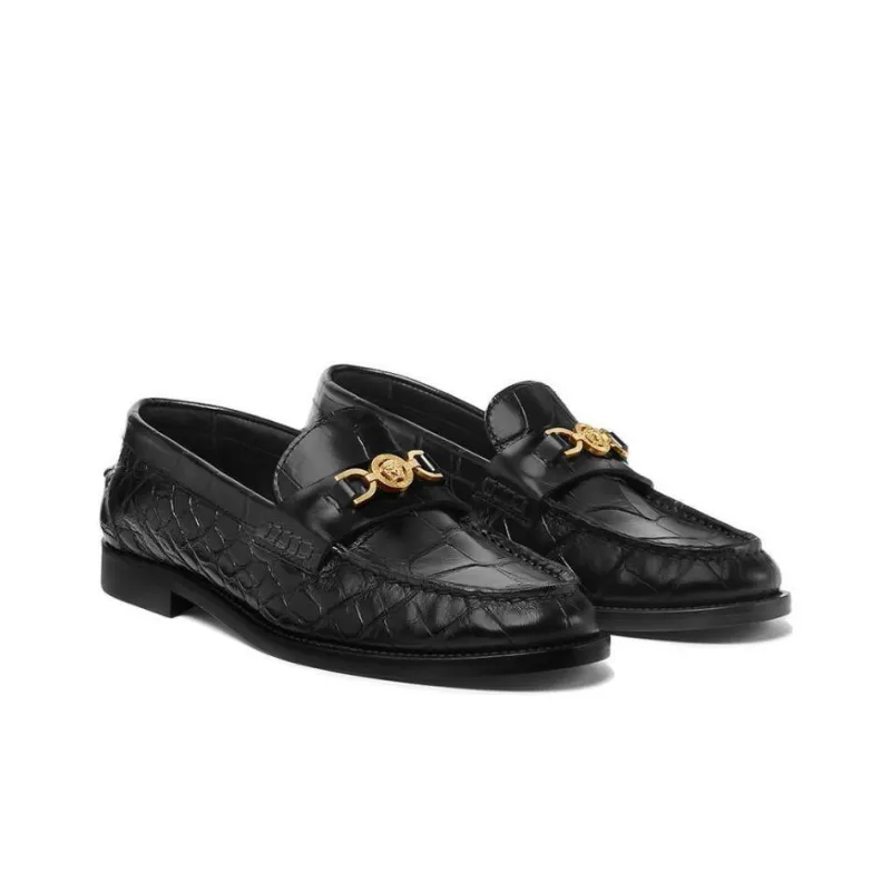 VERSACE Medusa '95 Crocodile-embossed Loafers-2