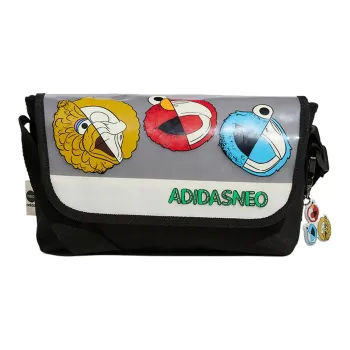 Adidas Neo Sesame Street X JF Collaboration Nylon Fabric Messenger Bag Shoulder Bag Crossbody Bag Unisex Black