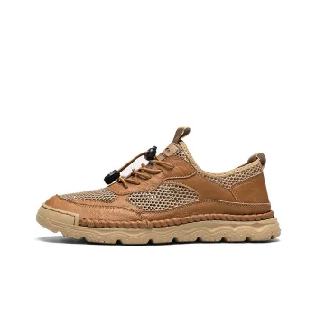 G.N.SHIJIA Casual Shoes Men Low Top Light Brown/Khaki
