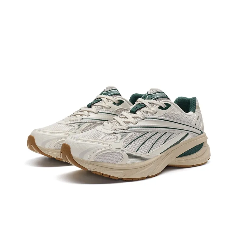 XTEP Small Basque Lightweight Low Top Casual Shoes Women's White Sand Gray/Forest Green-4