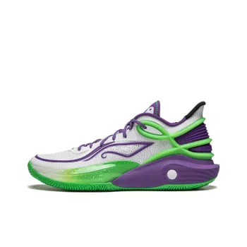 LiNing CJ 3 Anti Slip And Wear Resistant Lightweight Rebound Low Top Basketball Shoes Men's White Purple Green