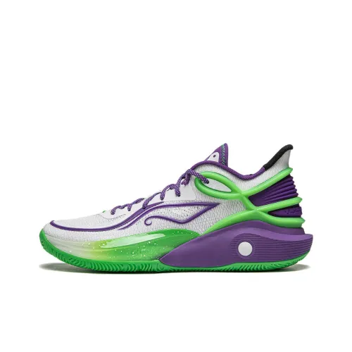 LINING CJ-3 Basketball Shoes Men Low-Top Standard White/Iron Purple