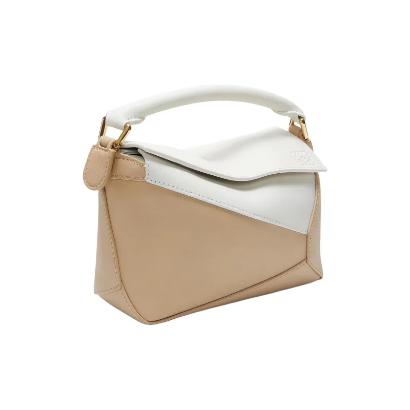 LOEWE Puzzle Cow Leather Crossbody Bag Shoulder Bag Mini Women's Soft White & Beige-2