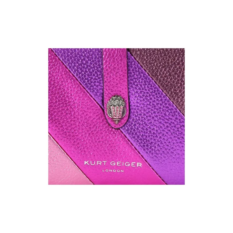 Kurt Geiger London Pebbled Cow Leather Wallet Women's Pink Multicolor-4