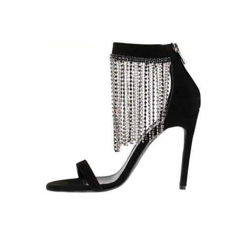 PINKO Rhinestone-fringe Suede Sandals