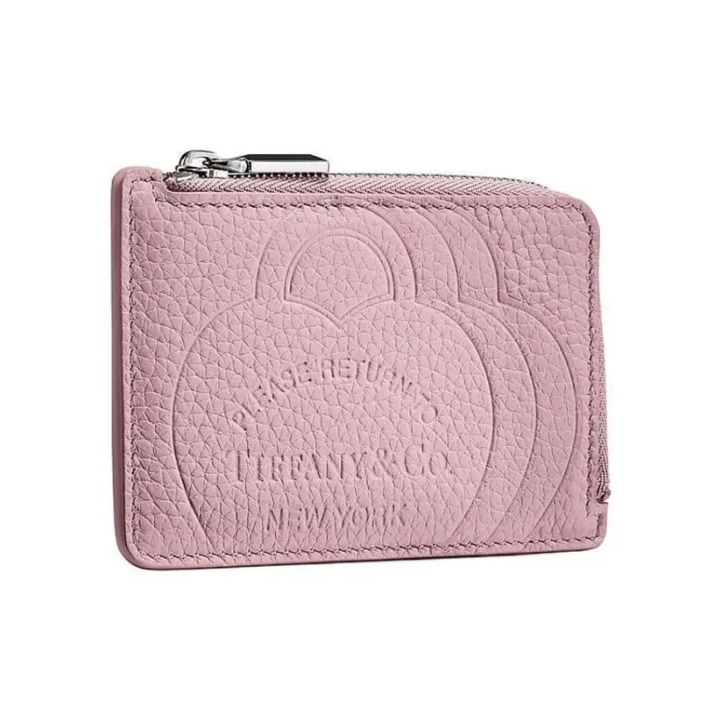 TIFFANY & CO. Return To Tiffany Collection Taurillon Leather Card Holder Women's Crystal Pink-1