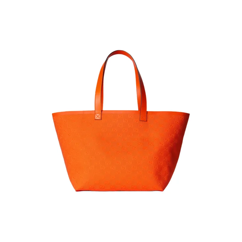 GUCCI Canvas Tote Bag Shopping Bag Handbag Medium Size Unisex Orange-3