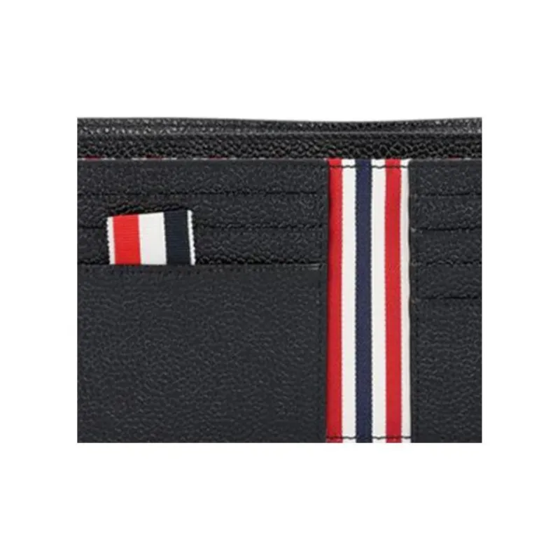 THOM BROWNE· Genuine Leather Coin Purse Men's Black-4