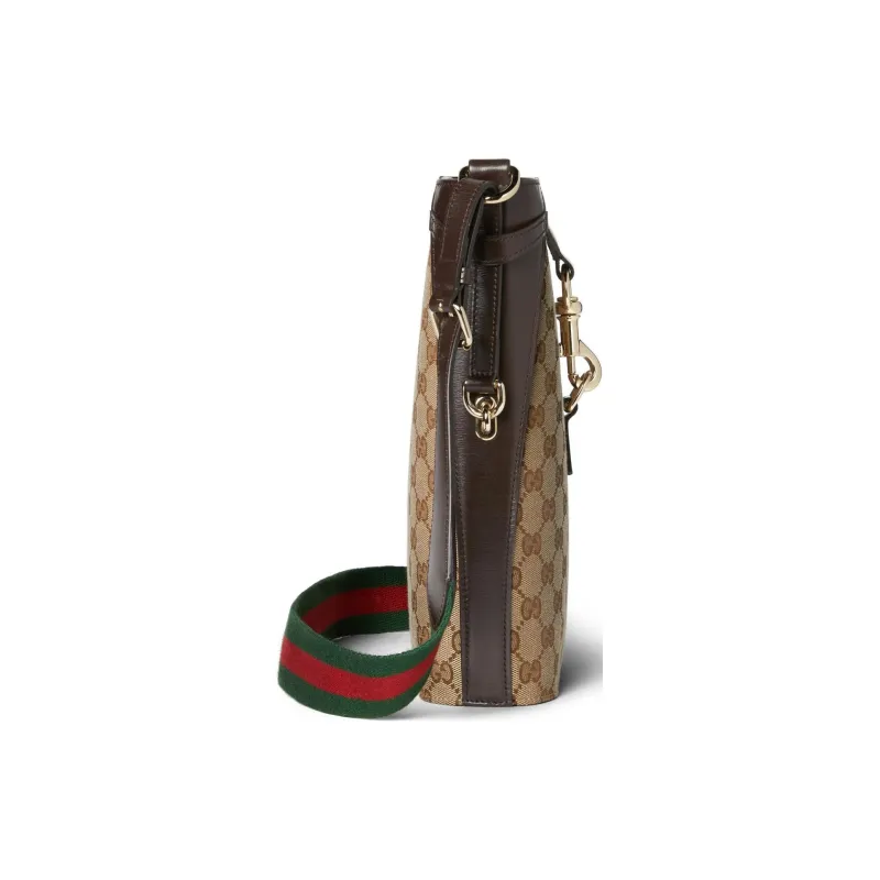 GUCCI Canvas With Leather Binding Bucket Bags Shoulder Bag Crossbody Bag Medium Size Women's Beige & Ebony-2