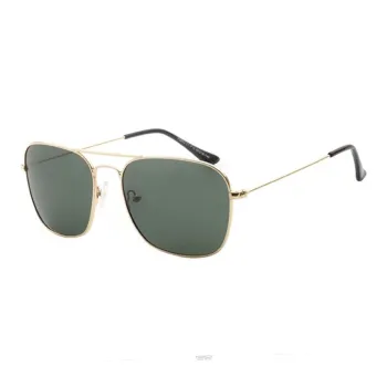 Thunder Pailong Metal Square Sunglasses Men's Black Gold Silver