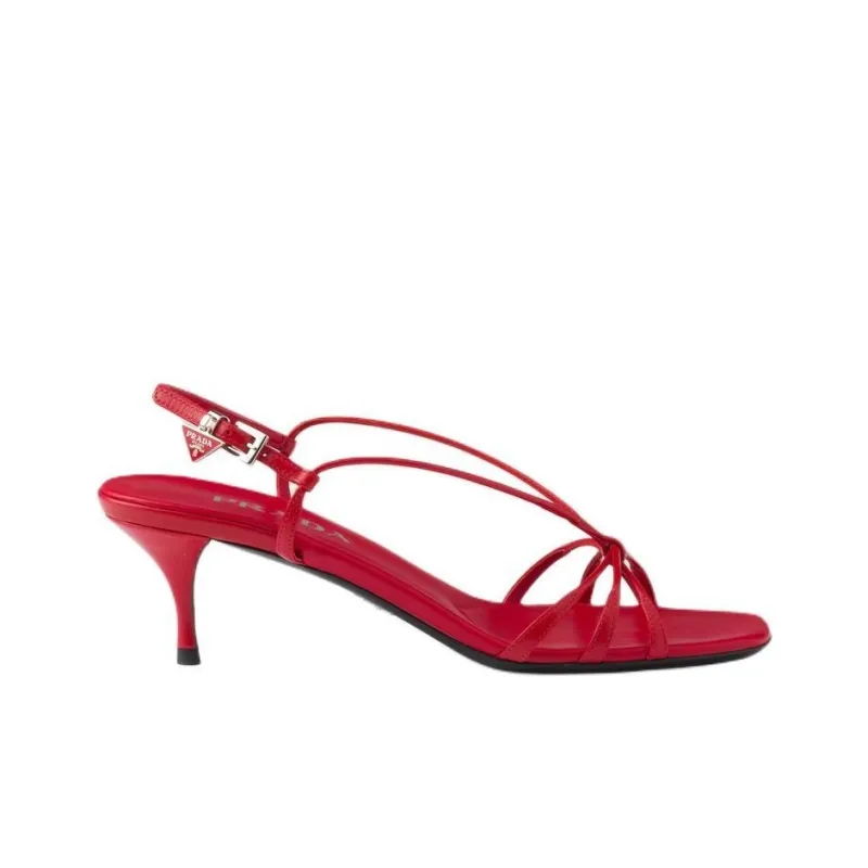PRADA One Strap Sandals 5.5cm Women's Red-1