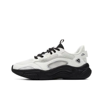 PEAK Shock Absorbers Slip Resistant, Abrasion Resistant, Breathable Low Top Casual Shoes Women's Ecru Black