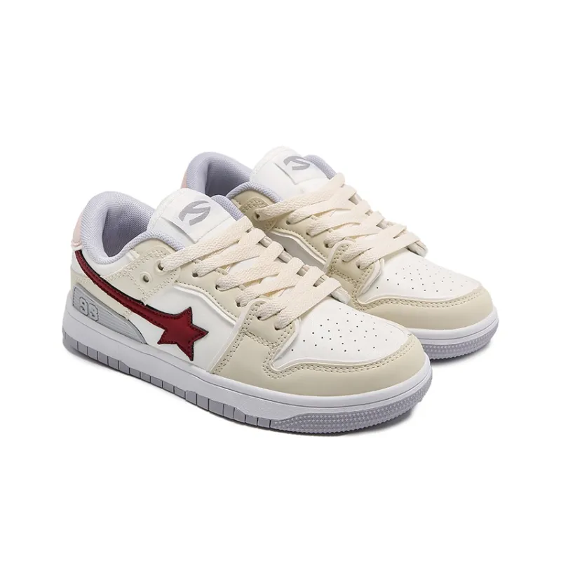 GQWE Anti Slip And Wear Resistant Breathable Low Top Chinese Fashion Trend Star Skateboard Shoes Unisex Beige Apricot-3