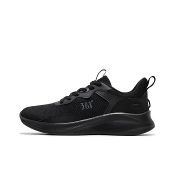 361° Cushioned Wear Resistant Breathable Rebound Low Top Sprint Running Shoes Men's Black