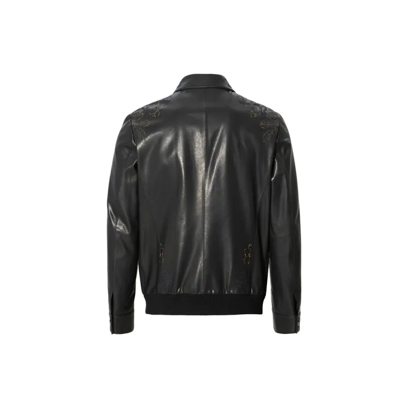 ANDREW MACKENZIE FW23 Leather Jacket Men's Black-1