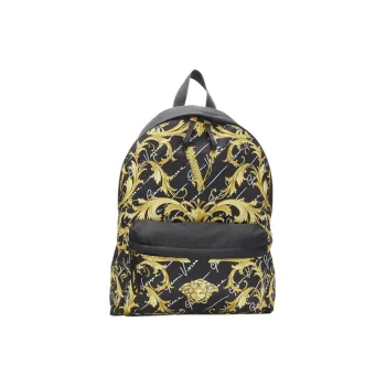 VERSACE Nylon Backpack Unisex Black