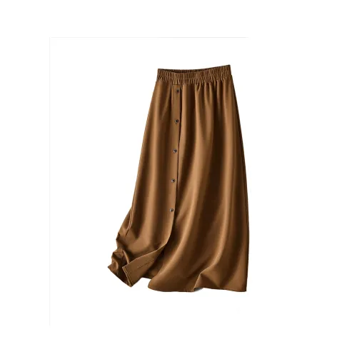 SMEN Casual Long Skirts Women's Coffee