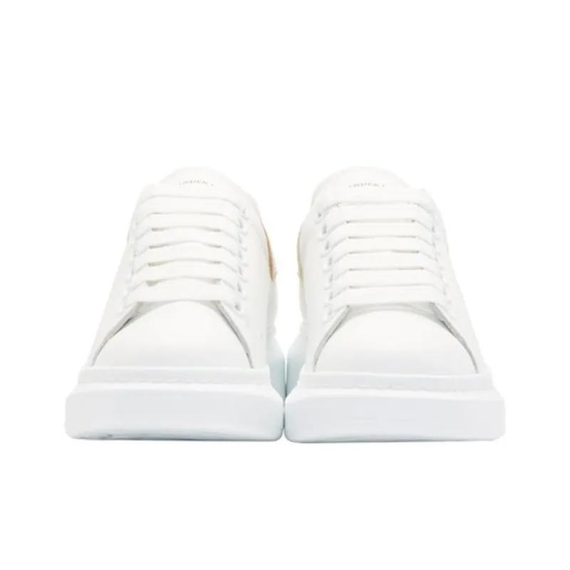 Alexander McQueen Low Top Stylish Skateboarding Shoes Women's Gold-3