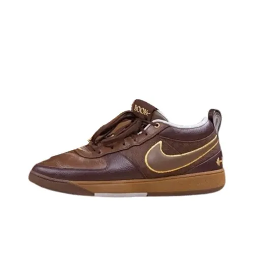 Nike Book 1 Wear Resistant Low Top Basketball Shoes Men's Brown