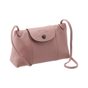 LONGCHAMP Le Pliage Cuir Fabric Crossbody Bag Women's Antique Pink