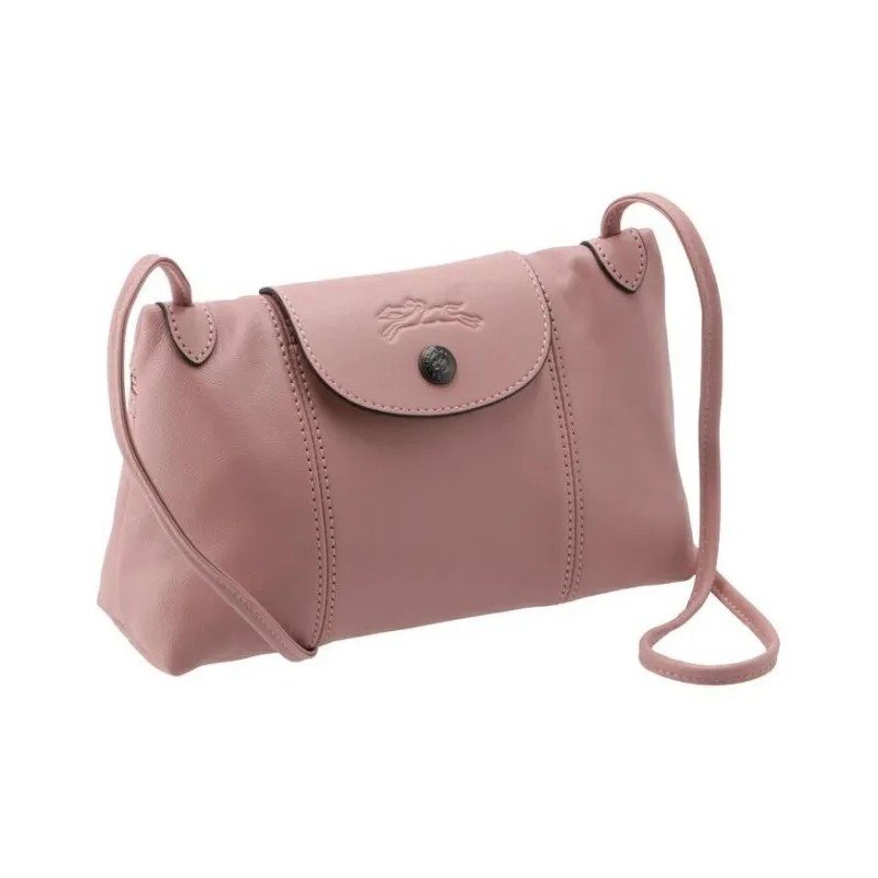 LONGCHAMP Le Pliage Cuir Fabric Crossbody Bag Women's Antique Pink-0