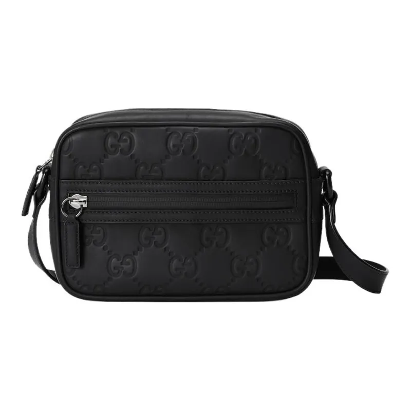 GUCCI Rubber Leather Shoulder Bag, Crossbody Bag Mini Men's Black-0