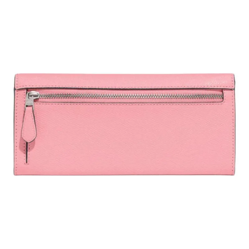 COACH Wyn Marble Pattern Leather Handheld Wallet Small Size Women's Pink-1