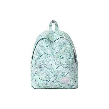 MR.ACE HOMME Polyester Backpack For Middle And High School Students Casual Travel Backpack Unisex Turquoise Leaf Green