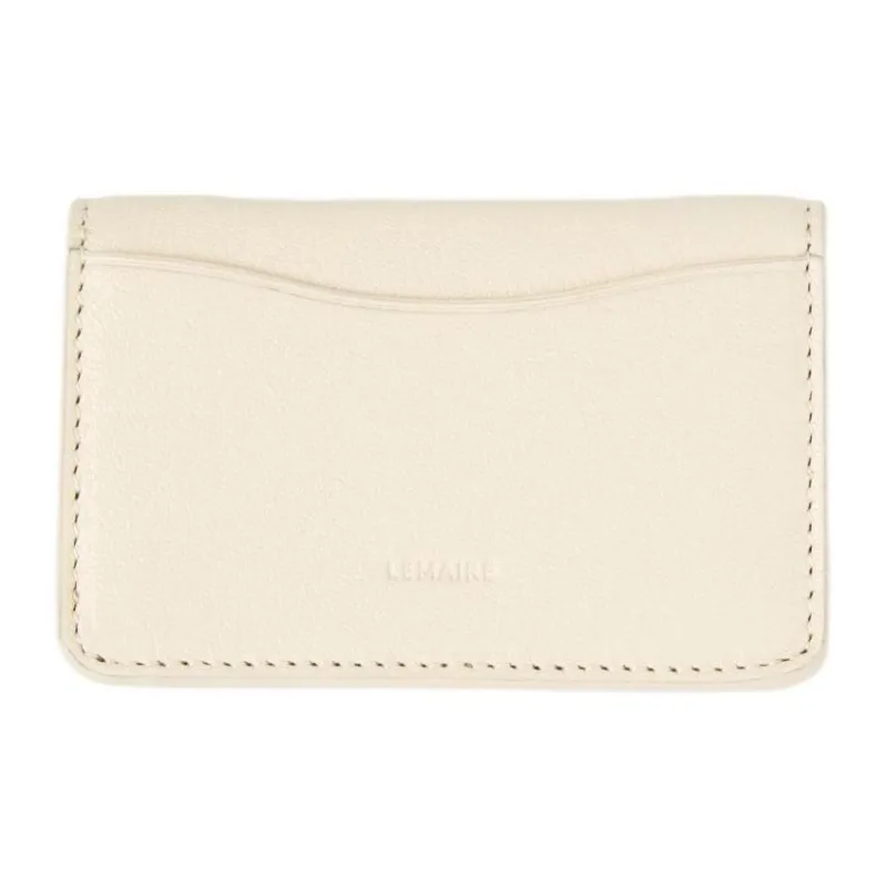 Lemaire Grained Goatskin Card Holder Coin Purse Women's Light Cream-2