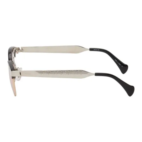 Needles Acetate Acetate Titanium Browline Sunglasses Men's Black