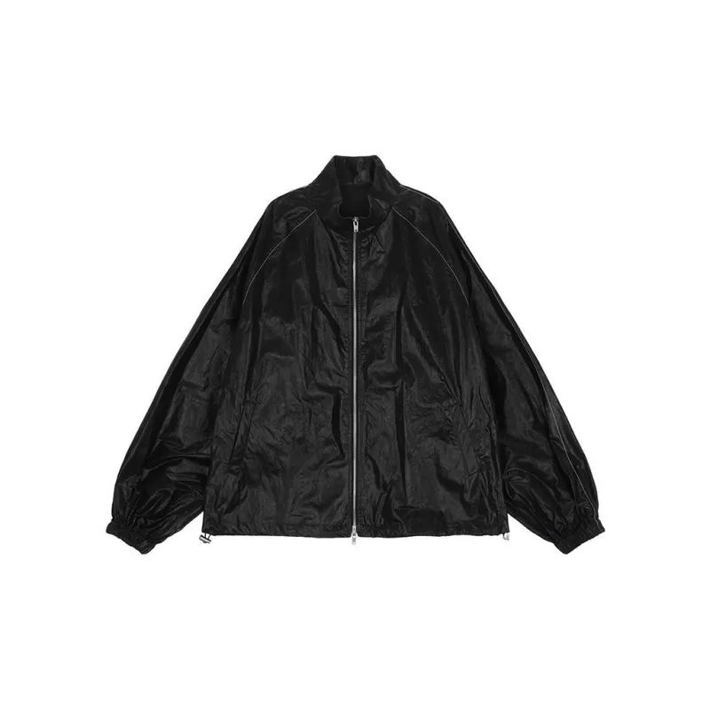 MATIN KIM Women's Logo Coating Jacket Black-1