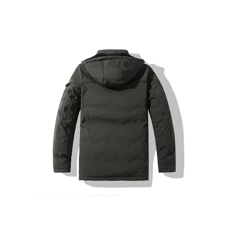 New Business Origin Solid Color Detachable Hood Loose Fit Thickened Mid Length Puffer Jacket Unisex-9