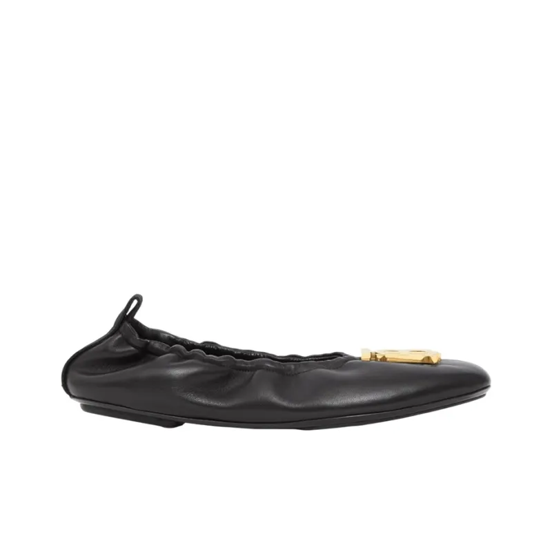 Burberry TB Logo Plaque Ballerina Flat Black Women's-1