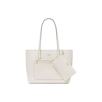 Kate Spade Staci Saffiano PVC One Shoulder Handbags Women's Egg Cream Leather Color