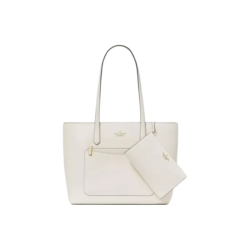 Kate Spade Staci Saffiano PVC One Shoulder Handbags Women's Egg Cream Leather Color-0