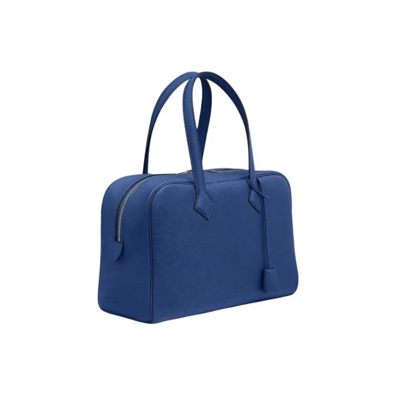 HERMES Taurillon Clemence Leather Handbag Unisex O8 Royal Blue Royal Blue-1