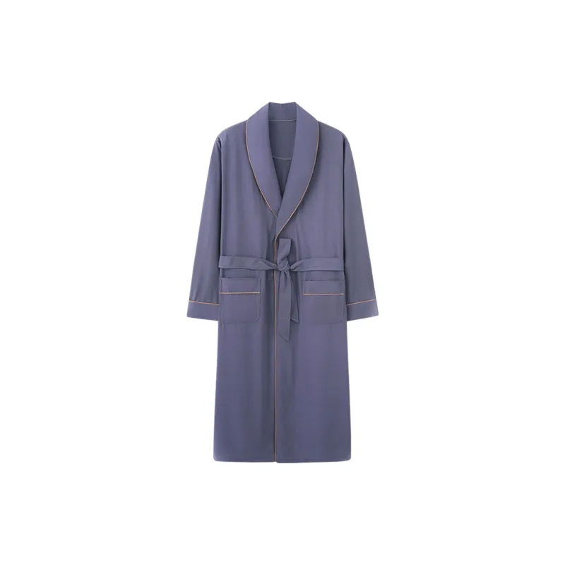 MIIOW Bath Robes Men's Dark Blue-3
