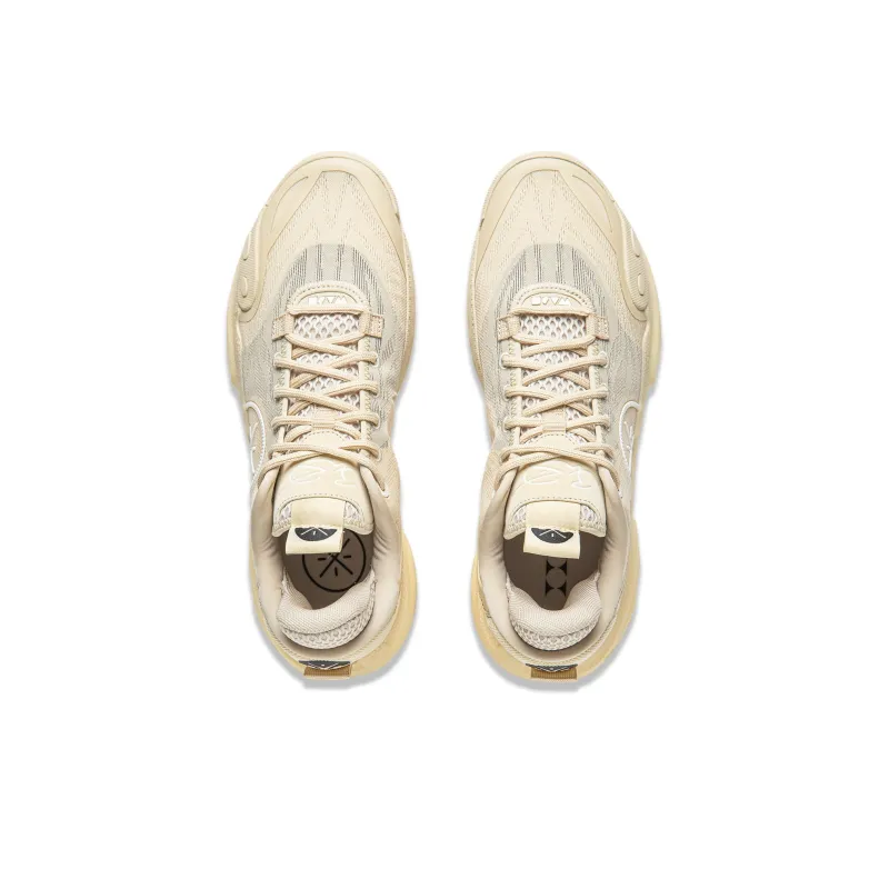 LINING All City 12 Basketball Shoes Men Low Top Light Milk Umber-4