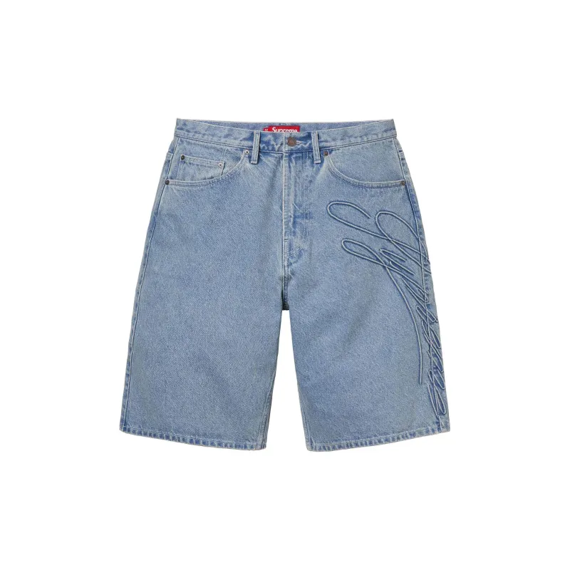 Supreme Script Baggy Denim Short-0
