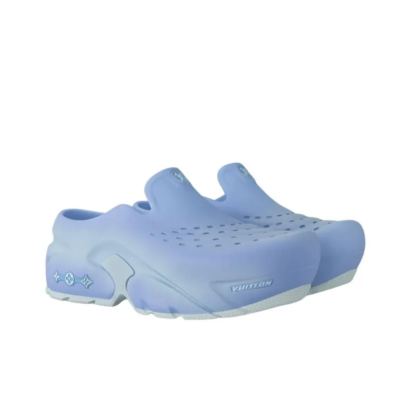 LOUIS VUITTON Shark Clogs Men's Blue-2