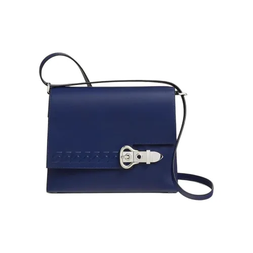HERMES Boucle Sellier Swift Calfskin Shoulder Bag Crossbody Bag Women's 73 Bleu Saphir Sapphire Blue
