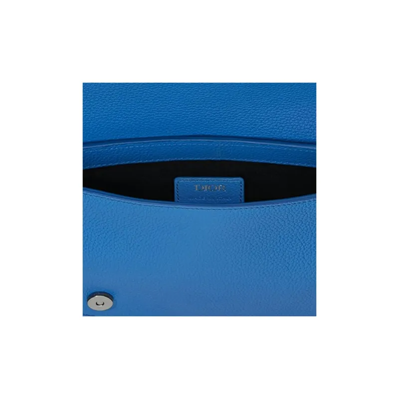 DIOR Cow Leather Grain Saddle Bag Sling Bag Shoulder Bag Crossbody Bag Mini Men's Blue-3