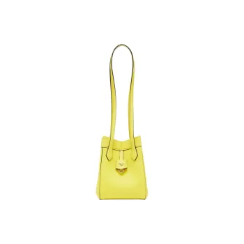 FENDI Full Grain Leather Bucket Bag, Handbag, Shoulder Bag Women's Yellow