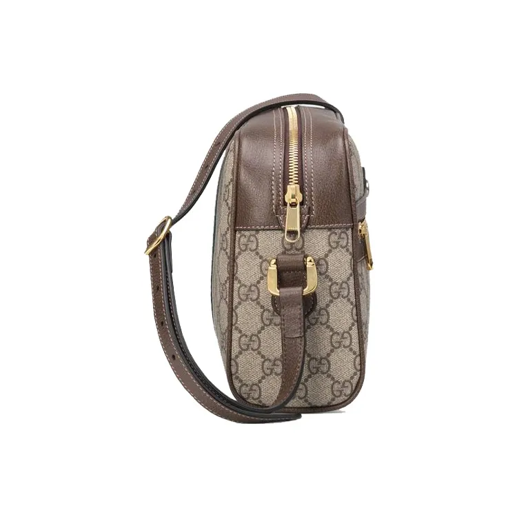 GUCCI Ophidia Canvas With Leather Canvas Bag Camera Bag Shoulder Bag Crossbody Bag Small Size Unisex Ebony/Brown-6