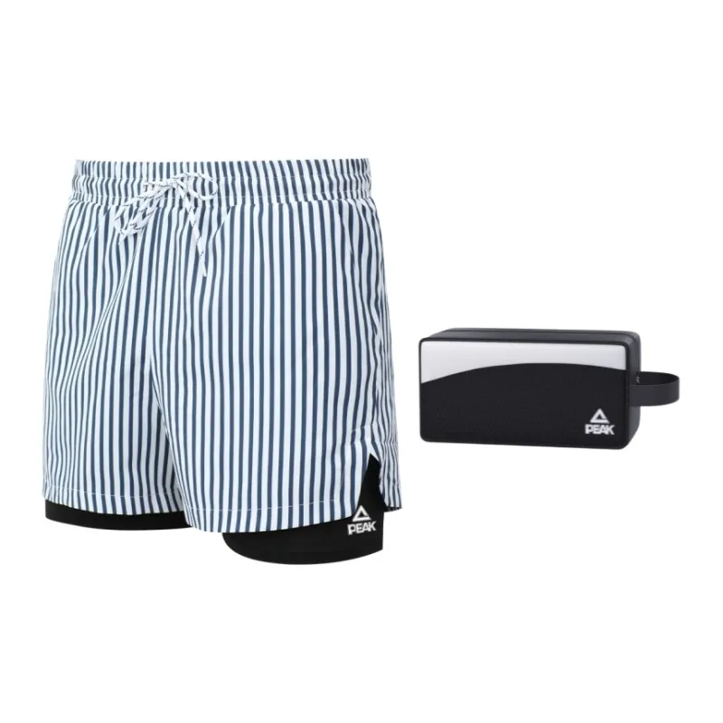 PEAK Swimming Sets Polyester Elastane Seaside Vacation Hot Spring Men's Black White-0