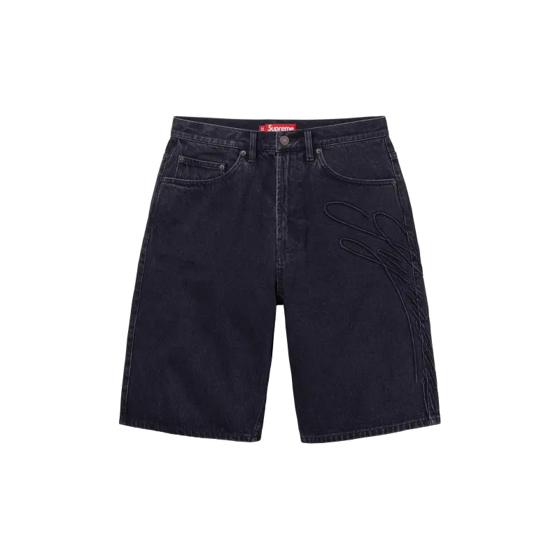 Supreme Script Baggy Denim Short-4
