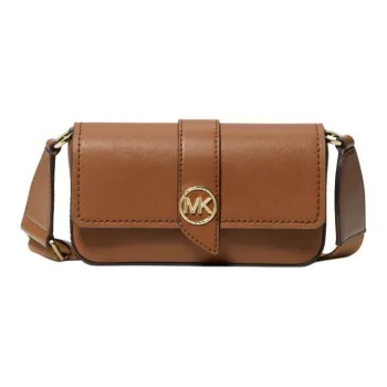 MICHAEL KORS Greenwich Leather Shoulder Bag, Crossbody Bag Extra Small Women's Brown
