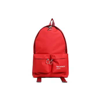 OFF WHITE Polyester Backpack Unisex Red