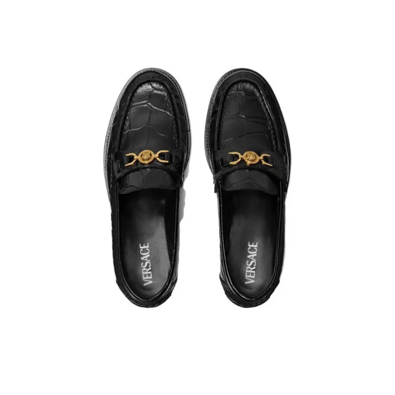 VERSACE Medusa '95 Crocodile-embossed Loafers-3